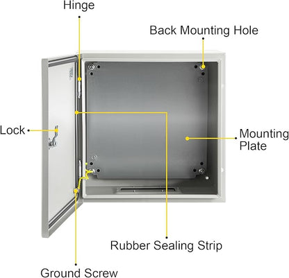 VEVOR NEMA Steel Enclosure 12×12×8, NEMA 4X Steel Electrical Box, IP66