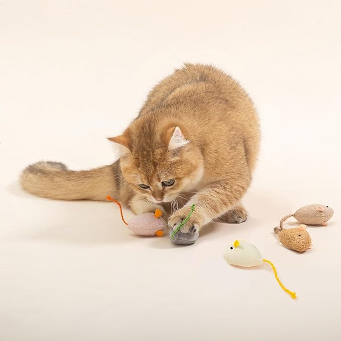 Shudyear cat Toys 10pcs Mouse Toys, Interactive Catnip Animal Toys for Indoor Kittens to Eliminate Boredom for Bored Indoor Cats (10pc)