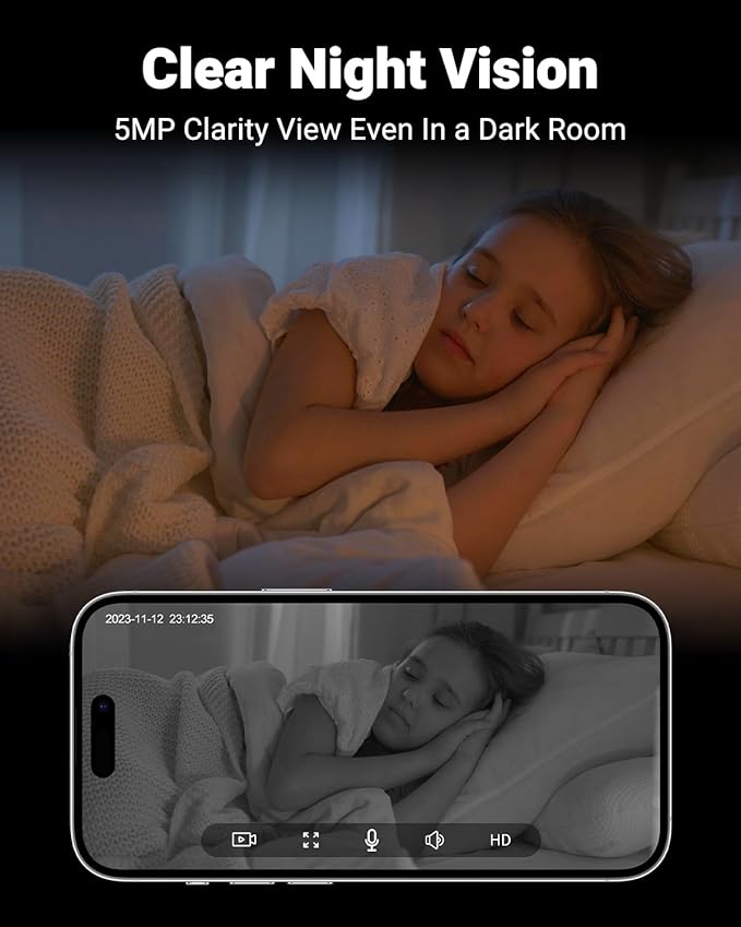 MUBVIEW Cameras for Home Security, 2.4/5GHz WiFi 2K Indoor Wired Se2.curity