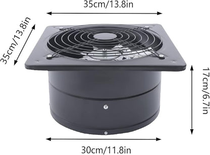 XUFOPLY 12 Inch Exhaust Fan, 110V 125W Wall Mounted Vent Fans 2800RPM Kitchen