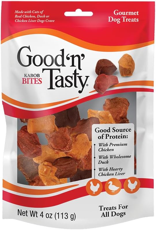 Good ‘N’ Tasty Kabob Bites, Treats for Dogs, Treat your Pet to a Snack made with Real Chicken, 4 ounces