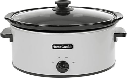 HOMECOOKIN 6 Quart Slow Cooker Oval Manual Pot Food Warmer