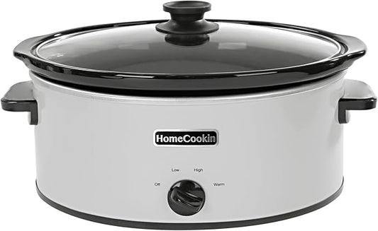 HOMECOOKIN 6 Quart Slow Cooker Oval Manual Pot Food Warmer