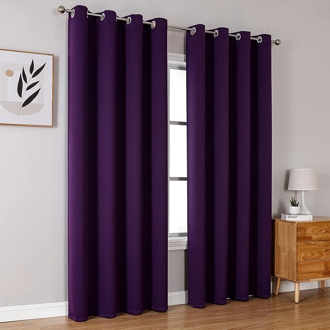 ChrisDowa Blackout Curtains 80 Inches Long 2 Panels Set
