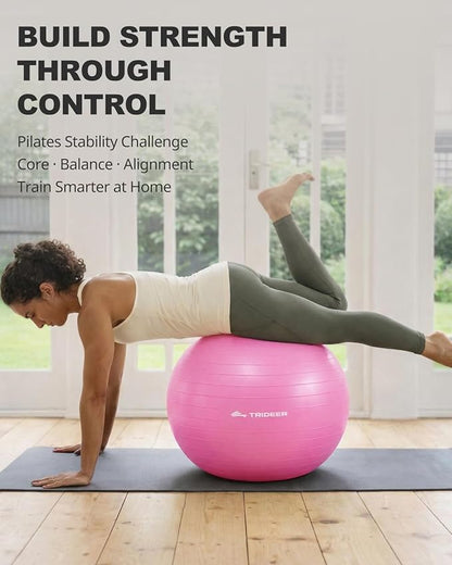 Trideer Exercise Ball for Yoga, Pilates & Fitness – Stability Ball Equipment