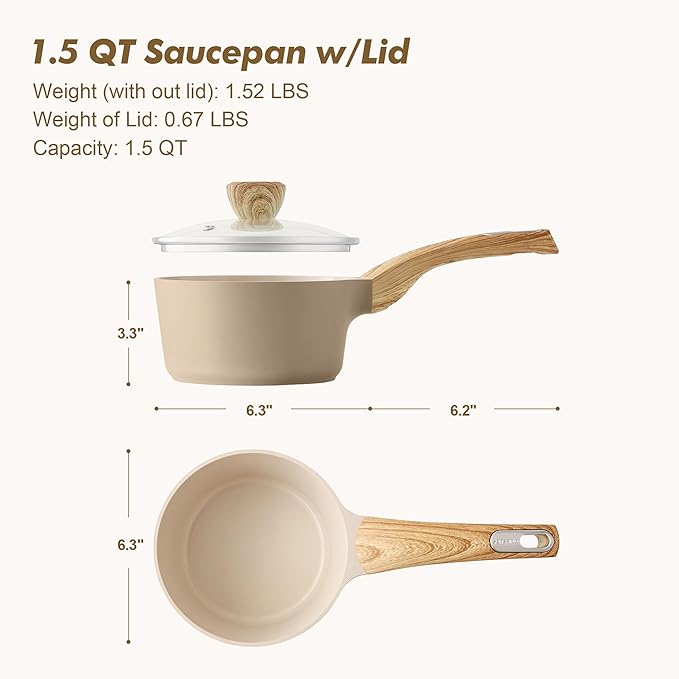 SENSARTE Ceramic Nonstick Sauce Pan
