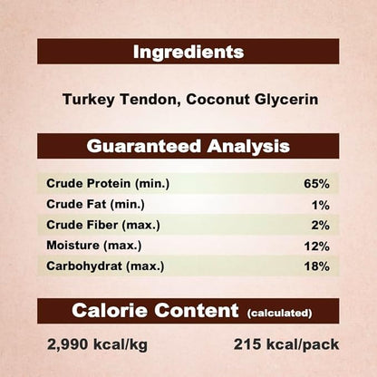 AFreschi Turkey Tendons for Dogs, USA-Sourced, Healthy Dog Treats, Rawhide-Free Puppy Chews, Long Lasting, All Natural, Hypoallergenic Dog Treats for Small Breeds, 6 Count Pack Ring (S)