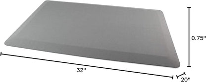 Ultralux Anti-Fatigue Standing Comfort Mat, Thick Non-Slip Cushioned Kitchen Floor Mat 3/4” Thick 20" x 32" Premium Durable Ergonomic Multi-Use Standing Support Pad, Home, Office, Kitchen Rug, Gray