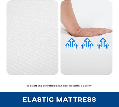 FDW | 6 Inch King Mattress | Medium Firm | Gel Memory Foam Mattress | White | Bed in a Box, CertiPUR-US Certified | Pressure Relief, Cooling Ventilated Foam | Washable Removable Cover