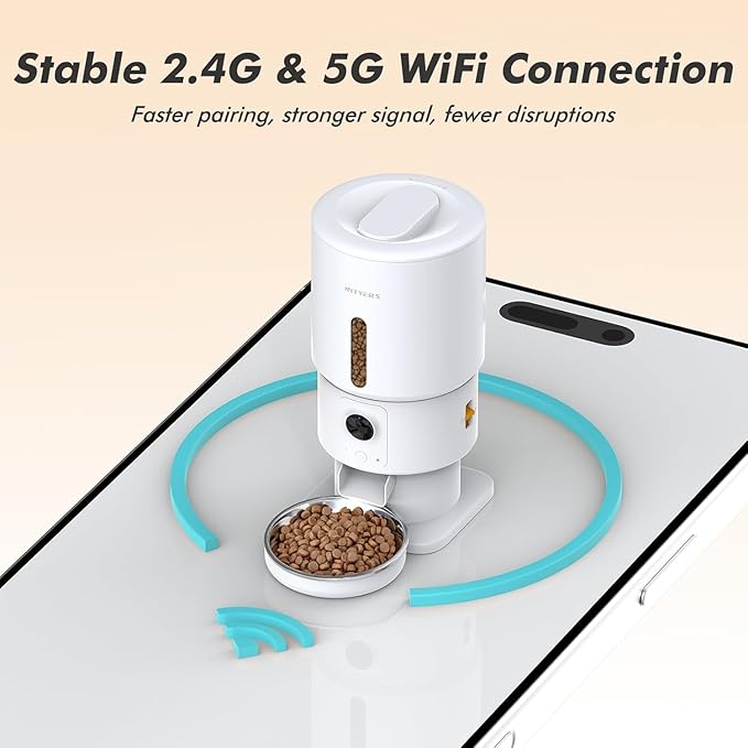 Automatic Cat Feeder with Camera - 5G WiFi Timed Cat Food Dispenser