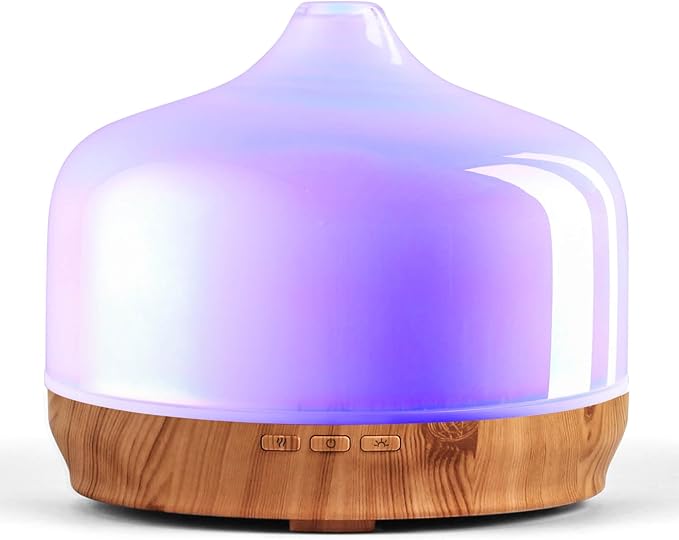Porseme 500ml Glass Essential Oil Diffuser Aromatherapy Ultrasonic Cool Mist