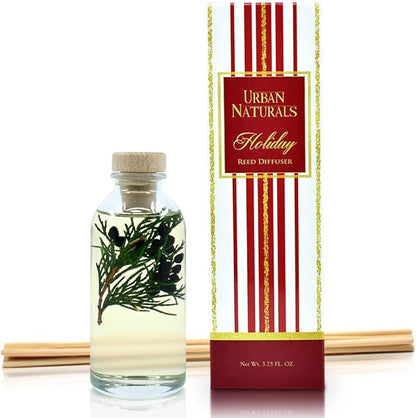 Urban Naturals Holiday Cranberry & Pine Holiday Wreath Reed Diffuser Set