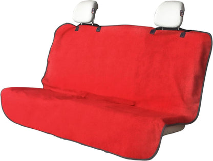 Back Seat Cover for Car Trucks Van SUV,Waterproof Rear Bench Towel Seat Covers for Dogs and Kids,Automotive Backseat Protector (Red)