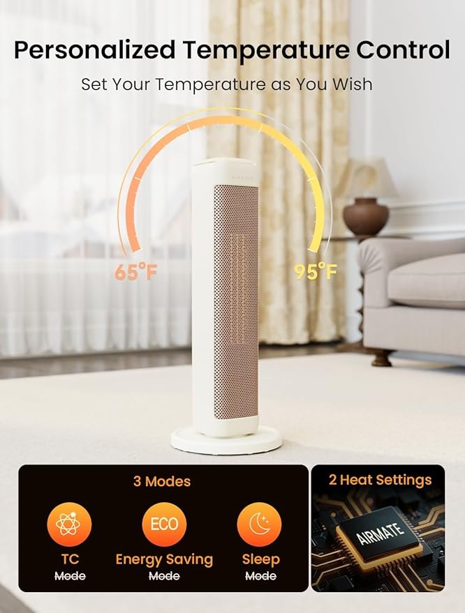 25" Space Heaters For Indoor Use Large Room, Electric Heaters For Indoor Use