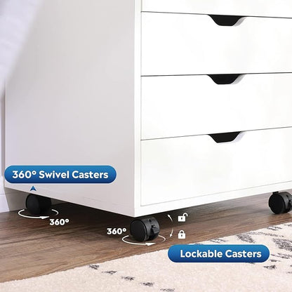 DEVAISE Wood File Drawers, Mobile Chest