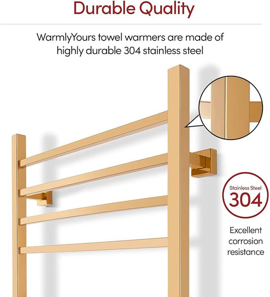 WarmlyYours Heated Towel Rack for Bathroom