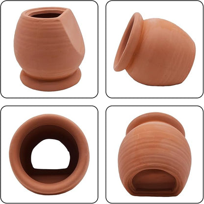 AnRui Betta Fish Tank Decor Ceramic Jar Aquarium Accessories Decorations Cute Clay Pot Hideout Cave Ornaments for Small Fish, Shrimp, Cichlid to Play Hide Breed, Small