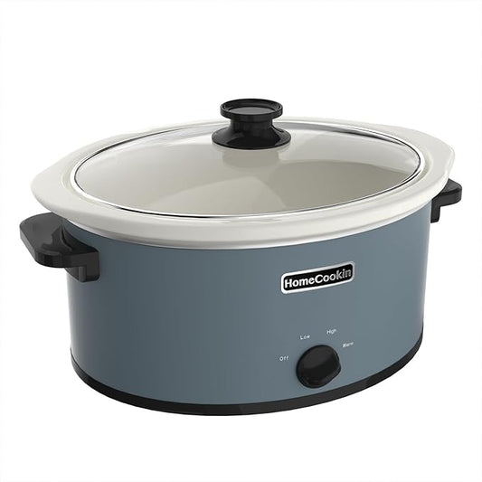 HOMECOOKIN 6 Quart Slow Cooker Oval Manual Pot Food Warmer