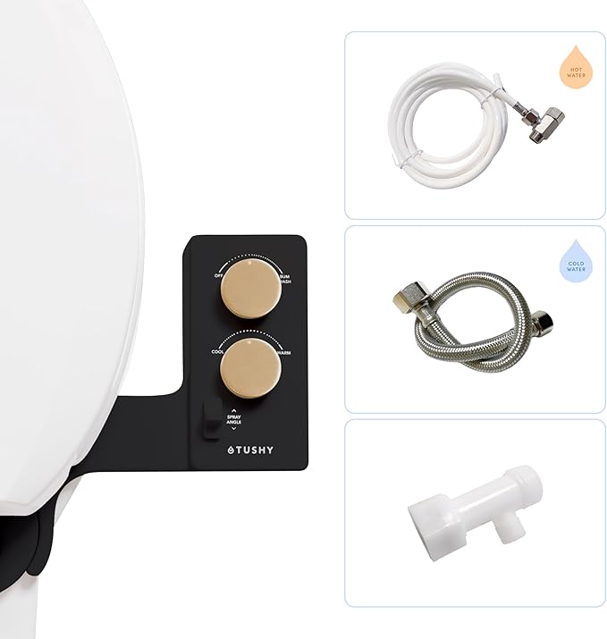 TUSHY 3.0 Spa Cool to Warm Water Bidet Attachment. Easy Universal Toilet Seat