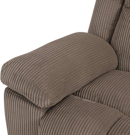 Manual Recliner Sofa Set,Microfiber Reclining Couch Set,Modern Living Room Furniture Set,Reclining Sofa Couch Chair for Living Room Home Office(Dark Brown,2 Pieces Set)