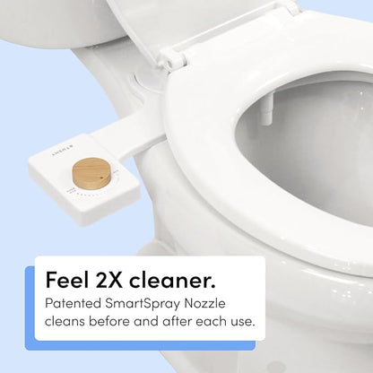 TUSHY Fresh Cool Water Bidet: Ultra Slim Toilet Seat Attachment Easy DIY