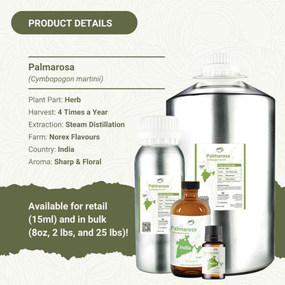 Palmarosa Essential Oil Direct from Norex Flavours India