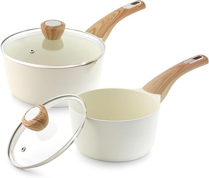 SENSARTE 1.5 & 2.5 Quart Ceramic Sauce Pan Sets