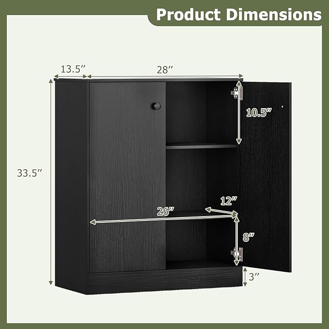 Giantex 2 Door Storage Base Cabinet