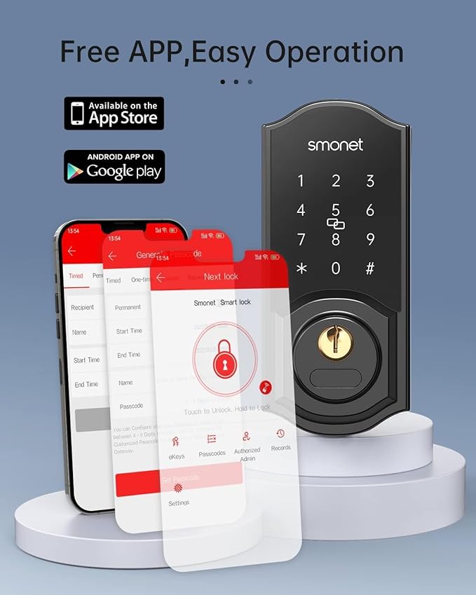 Smart Deadbolt, SMONET Keyless Entry Door Lock