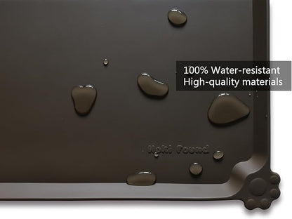 Hoki Found Large Silicone Pet Food Mats Tray - Non Slip Pet Dog Cat Bowl Mats Placemat - Dog Pet Cat Feeding Mat - Waterproof Dog Cat Food Mats -Pet Water Mats for Floors - Coffee