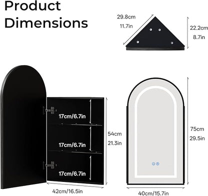 LED Corner Medicine Cabinet