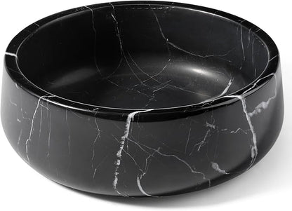 Karibiber Black Marble Dog Bowl, 3.5lbs Non Slip,Non Spill Heavy Dogs Food Bowl, Large Dog Dish, Weighted Food and Water Bowls for Medium Dogs, Natural Stone Pet Bowl, Easy to Clean, Holds 4.5 Cups