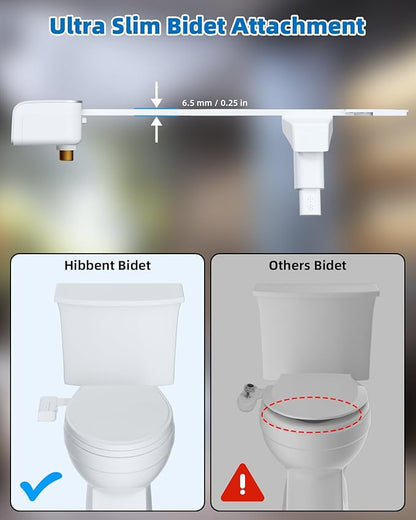 Hibbent Bidet Attachment for Toilet, Non-Electric Dual Nozzle for Frontal &