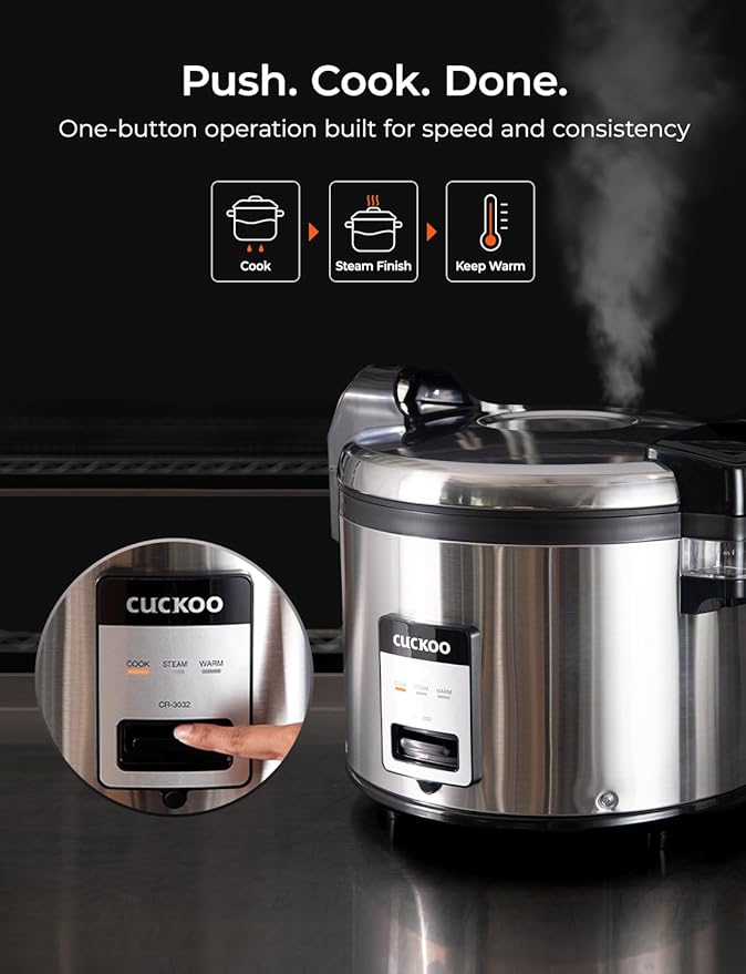 CUCKOO Commercial Rice Cooker & Warmer, Extra Large Rice Cooker 30-Cup Uncooked