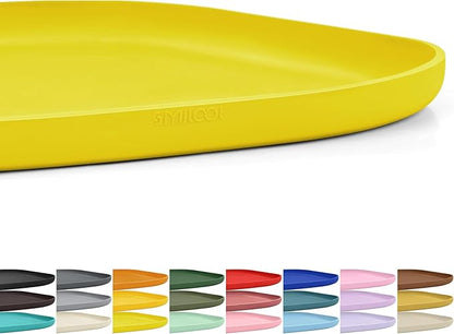 SMILOOL Waterproof Silicone Pet Food Mat with Raised Edge for Dog & Cat | 12" x 12" Non-Slip Small Pet Feeding Mats with Lip for Food & Water Bowl, Food Grade, Easy Cleaning, Light Yellow