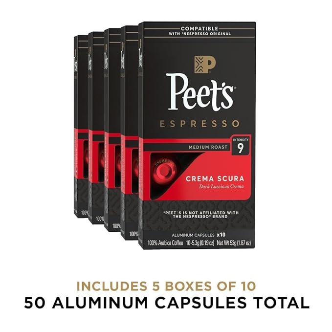 Peet's Coffee, Medium Roast Espresso Capsules, Compatible
