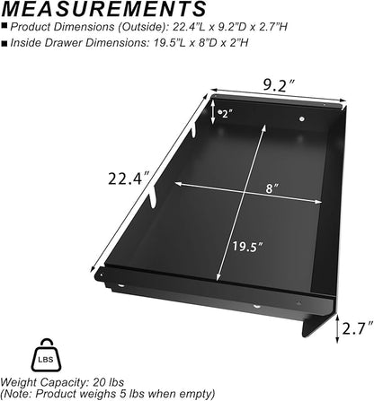Large Under Desk Mounted Sliding Drawer