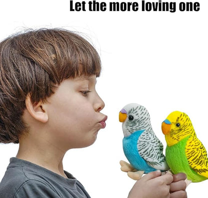 2Pcs Budgerigar Plush Toy, 5.5 inches, Parakeet Plush Toy, Budgie Soft Toy, Bird Stuffed Animal for Kids