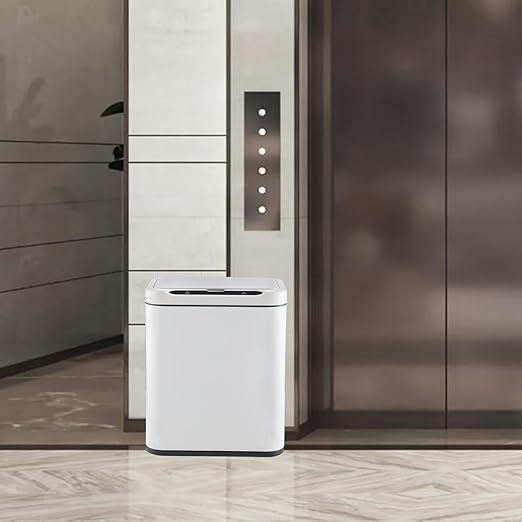 ELPHECO Stainless Steel Office Trash Can Motion Sensor Garbage Can Touchless
