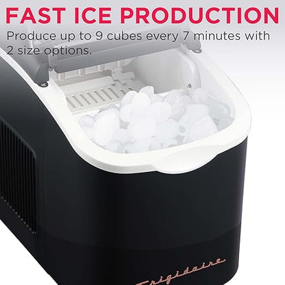 FRIGIDAIRE Retro Compact Ice Maker Machine, Bullet Ice, 26 lb per Day
