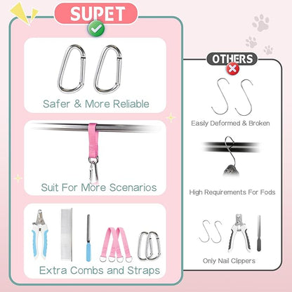 Supet Dog Grooming Hammock, Dog Hanging Harness for Nail Trimming Doorframe, Pet Holder Restraint for Clipping Nails, Pet Hoist Sling for Cutting Nails, Ear & Eye Cleaning, Medicine at Home (XL)