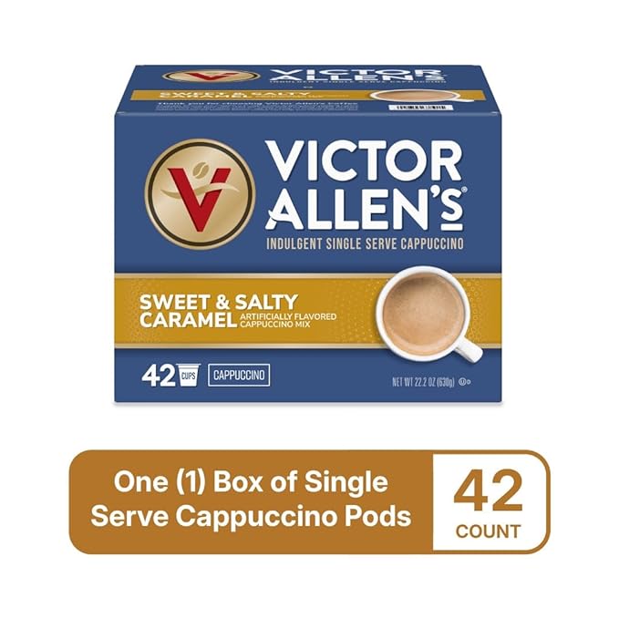 Victor Allen's Coffee Sweet and Salty Caramel Flavored Cappuccino Mix, Single