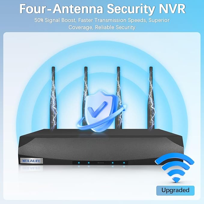 【90ft Super Night Vision】 Outdoor Wireless Security Camera System, Wireless