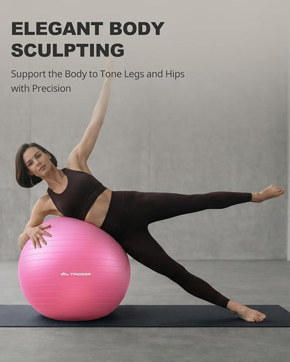 Trideer Exercise Ball for Yoga, Pilates & Fitness – Stability Ball Equipment