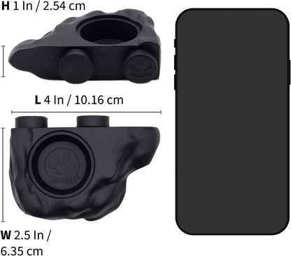 Pangea Silicone Gecko Feeding Ledge - Magnetic Mini Food Dish for Reptile Tank - 4.125" x 2.625" x 1.18" - Fits 0.5oz Cups (Black)