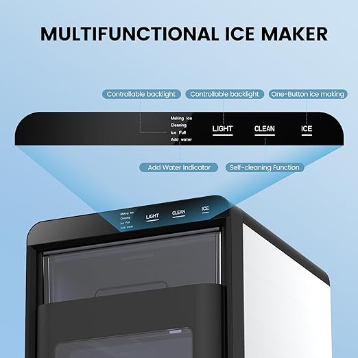 COWSAR Nugget Ice Makers Countertop, 44Lbs/24H Crushed Ice Maker & Pebble Ice