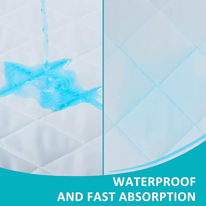 3 Pack Washable Underpads 18"x24" , Pee Pads for Kids, Dogs, Small | KANECH Waterproof Reusable Incontinence Bed Pads for Chair, Crib, Bassinet, Non-Slip, Silent, Machine Washable