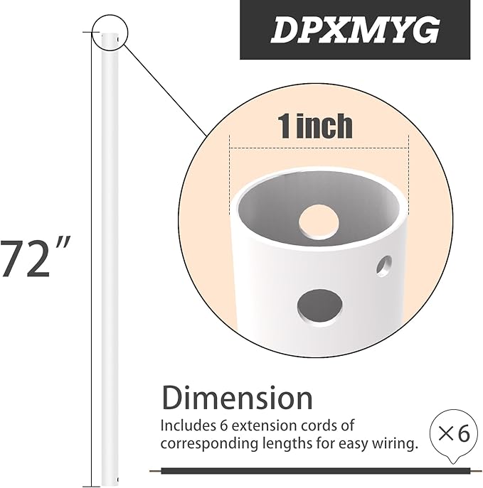 DPXMYG 72 inch Ceiling Fan Downrod