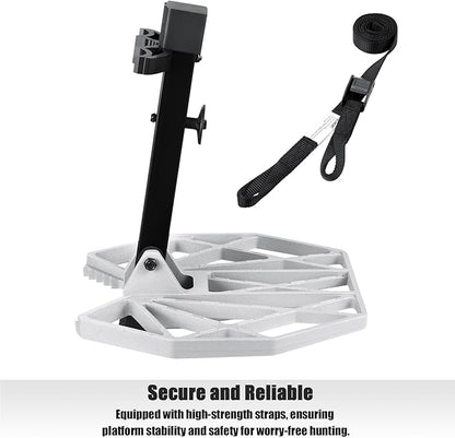 LUCKY CLOVER Saddle Hunting Platform: Cast Aluminum Tree Saddle Platform, Lightweight Hunting Saddle Platform, Fully Adjustable Reliable Silent 12''X12'' Hunting Platform, Saddle Hunting Accessories