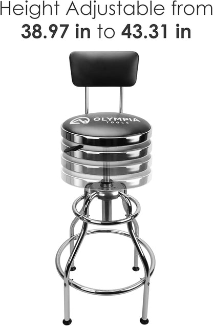 Olympia Tools 82-738 Adjustable Hydraulic Work Stool, Black